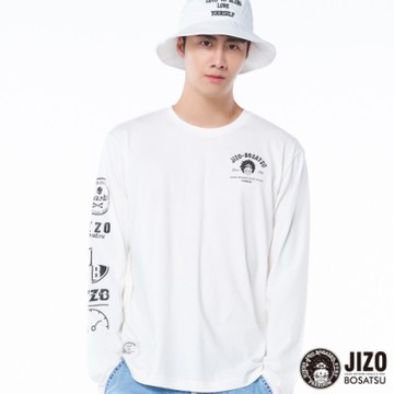 地藏小王 BLUE WAY – 地藏圖標元素薄長TEE(白)