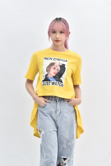 (S) 【簡立喆私服】good logo圖片黃色短袖上衣