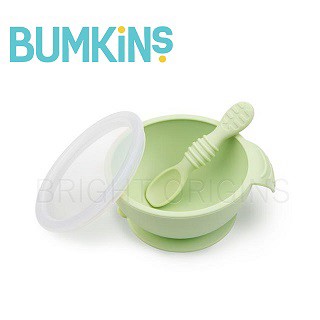 Bumkins 美國  寶寶矽膠餐碗組(香瓜綠)
