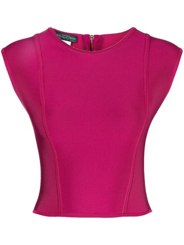 Herve L. Leroux - bandage-style cropped top - women - Elastane/Viscose - 38 - Purple