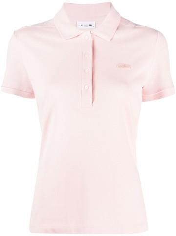 Lacoste - logo-appliqué cotton polo shirt - women - Cotton/Spandex/Elastane - L - Pink