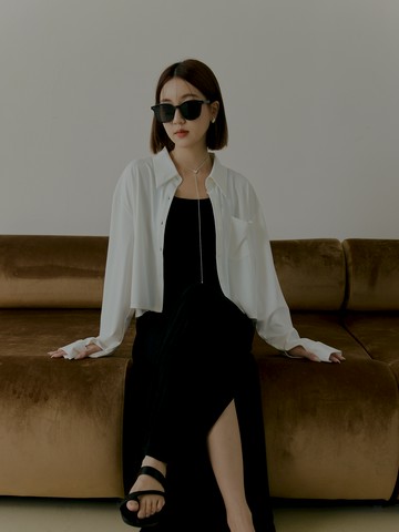 自訂 絲滑冰肌抗UV襯衫-前短後長