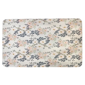 超吸水浴室防滑地墊 柔軟纖維 橡膠  淡雅春花款  60 x 40cm  淡雅春花款 多色  1個