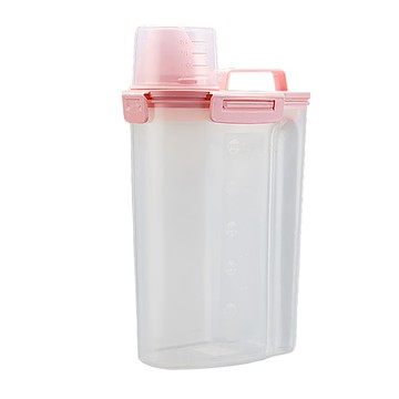 塑膠儲糧桶 4卡扣 米色偏粉 儲米箱 防潮防蟲  大  1個