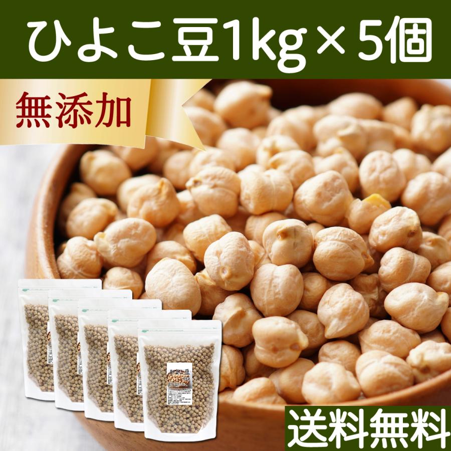 ひよこ豆 1kg×5個 ひよこまめ ガルバンゾー エジプト豆 無添加 送料無料