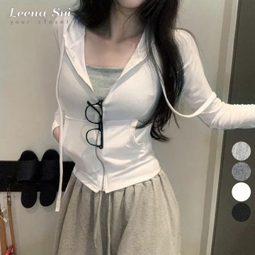 外套 防曬外套 氣質時尚顯瘦性感女人味緊身拉鍊連帽衛衣外套070258