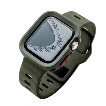 NUART Apple Watch 適用矽膠 TPU 保護殼錶帶組  44mm/45mm  卡其色  1組