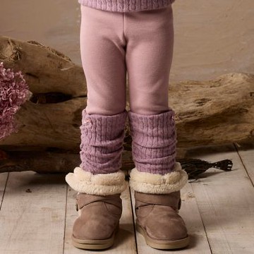 PIPPY 素面百搭內刷毛內搭緊身褲 粉紫-120