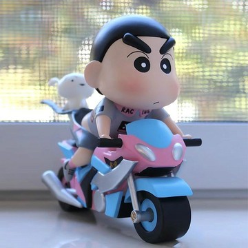 YOG-蠟筆小新機車小新手辦潮玩週邊玩偶動漫公仔可愛桌麵擺件生日禮物