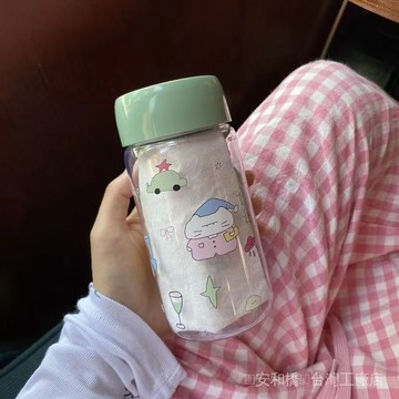 台灣發貨✅卡通睡衣小貓塑料盃tritan水盃便攜高顔值小巧耐高溫隨手盃子女 I Q 4 8
