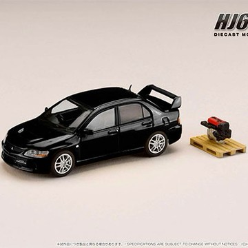 【東海模型】Hobby JAPAN 1/64 三菱 MITSUBISHI LANCER EVOLUTION 9 GSR + 展示引擎 雲母黑