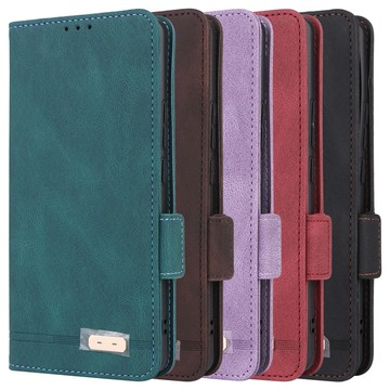 適用OPPO RealmeGT6手機套翻蓋多卡槽五金磁吸扣復古商務對吸皮套素面色書本式手機殼