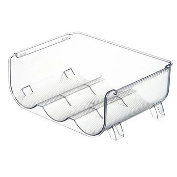 E.dot 可堆疊收納架/杯架/酒瓶架/置物架 3格 27.5x21x10.5cm  透明色  1個