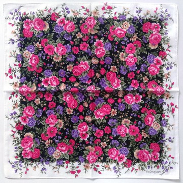 Yves Saint Laurent 復古手帕 多彩印花 19 x 19 英吋
