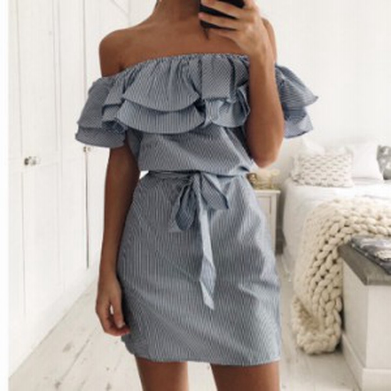ストライプ フリル オフショルワンピ レディース トレンド ワンピース オフショル オフショルダー 小柄 小さいサイズ 小さい 服 通販 Lineポイント最大1 0 Get Lineショッピング