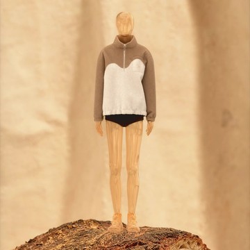 archi阿吃 秋冬女士短毛絨中性仿羊羔毛長袖女面包服拉鏈寬松外套