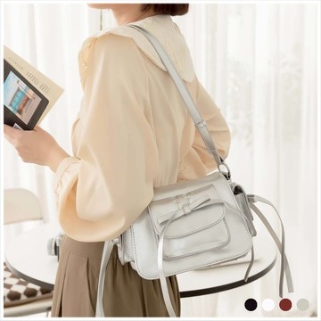 天藍小舖-甜酷風蝴蝶結肩背/斜背包-共4色-$590【A17175039】