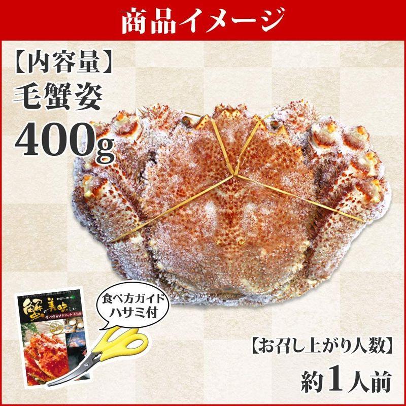 カニ ボイル かに 毛蟹 姿 北海道 400g 1尾 約1人前 ハサミ 北国からの贈り物