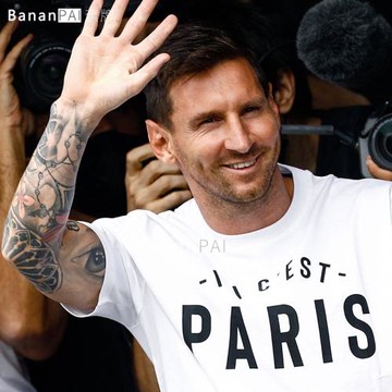 DIY大巴黎歡迎梅西短袖T恤ICI C'EST PARIS巴黎圣日耳曼球衣紀念T