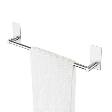 Banana Land 免鑽孔黏貼式不鏽鋼方形毛巾架  1個  55 x 9cm  銀色