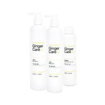Gennies 薑精油沐浴乳350mlx2入+按摩精油150ml(水潤保濕/舒緩放鬆/沐浴舒壓組)