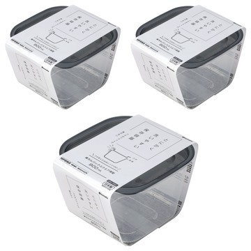 INOMATA 保鮮盒 1817 黑色 3入  1組  3個容器