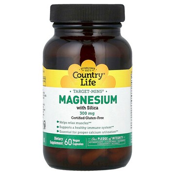 Country Life, Target-Mins®，鎂矽膠囊，60 粒全素膠囊