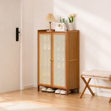 Happylife 楠竹透氣多層多功能鞋櫃 二門61公分 Y12900