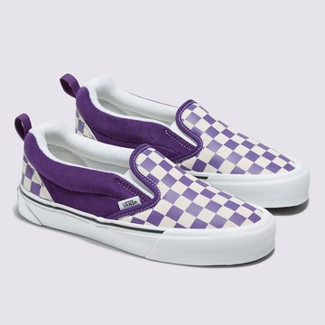 Knu Slip 紫色棋盤格麵包滑板鞋