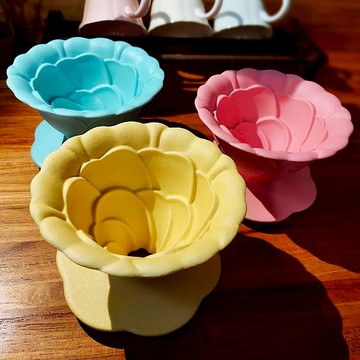 台灣H.U.A.小玫瑰手沖咖啡陶瓷濾杯