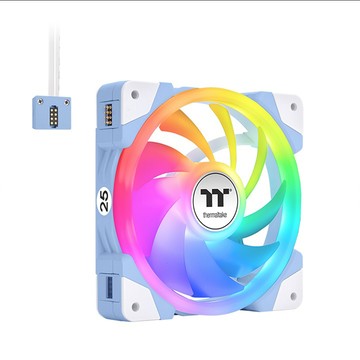 Thermaltake 耀影SWAFAN EX14公分ARGB風扇(三顆包)繡球花藍 磁吸式正反轉扇