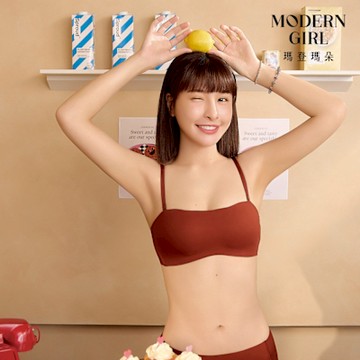 瑪登瑪朵 QQ雲 平口抹胸BraTop  M-XXL(丹栗紅)