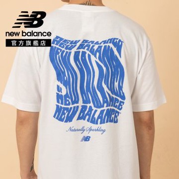 【New Balance】圖案短袖上衣_男性_白色_MT61B2STWT