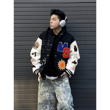 詹姆斯SAINT美式寬松飛行棒球服