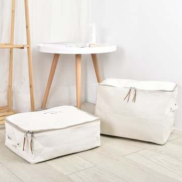 【收納職人】日式加厚帆布衣物棉被整理收納箱/收納盒/收納袋_大+小