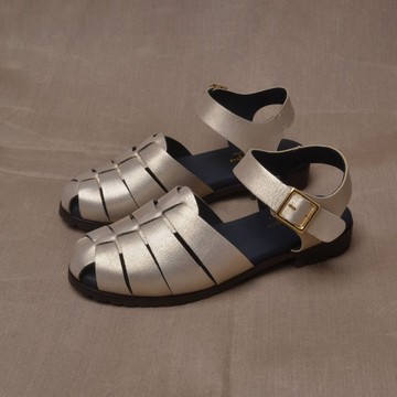 7918 漁夫 手工涼鞋 香檳金