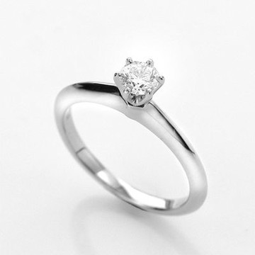 Tiffany&Co. 蒂芙尼 0.25克拉鑽石 PT950鉑金 六爪鑽戒(展示品)