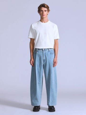 BLUETAB™ Wide Pleat Crop 中腰前打折寬鬆牛仔褲 / MOJ日本面料 人氣新品