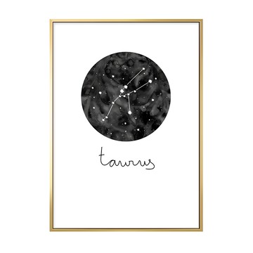 金牛座 Taurus 星座圖掛畫 1個  70 x 50cm  金色