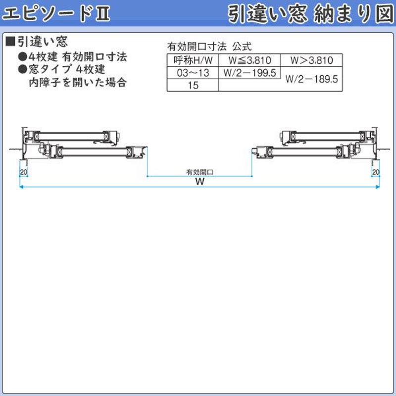 YKKAP窓サッシ 引き違い窓 エピソード2NEO-B 2枚建[面格子付] 半外付型