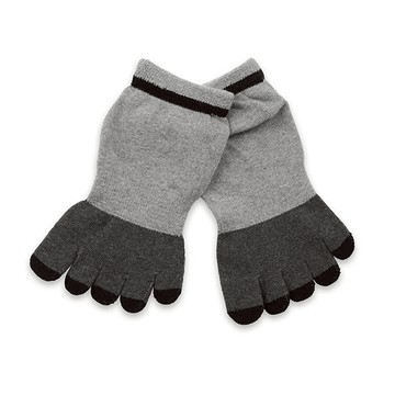 乾爽吸汗五趾襪-撞色 - 黑灰