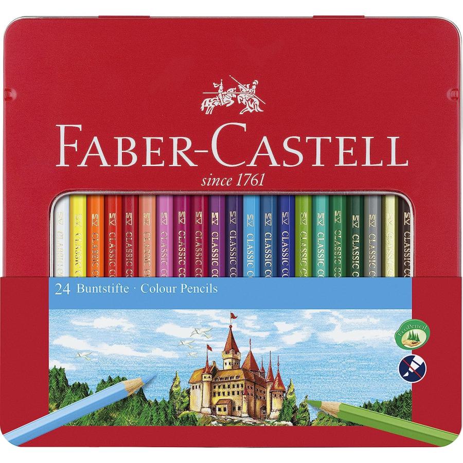 Faber-Castell Classic 24-Colour Pencils in Metal Tin Box ペンシル