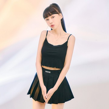 韓系蝴蝶結捲邊細肩小背心