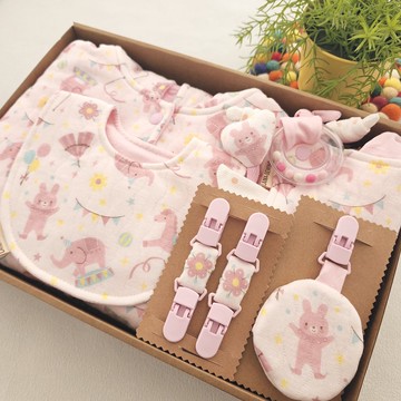 柔軟針織棉 實用5件組彌月禮 兔兔小馬遊樂園 訂製品
