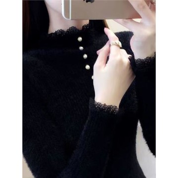 水貂絨半高領秋冬打底衫女士毛衣