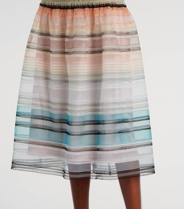 Susan Fang Striped tulle midi skirt