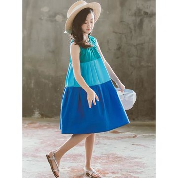 兒童背心裙網紅夏裝2025新款公主裙中大童洋氣拼接女童連衣裙韓版