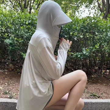 防嗮衣2025夏季防曬冰絲中長款防紫外線透氣涼感連帽防曬服