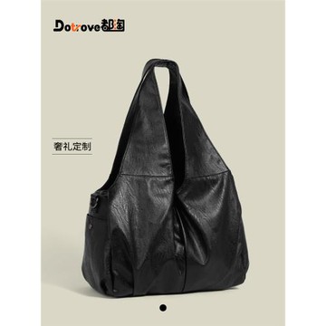 都淘高級感黑色大容量手提托特包女百搭松弛感日常通勤單肩斜挎包