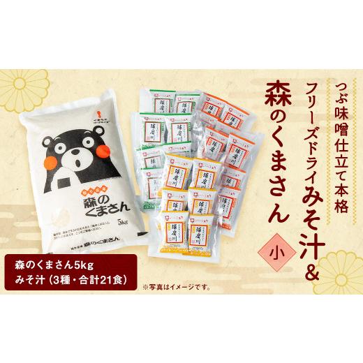 ふるさと納税 熊本県 人吉市 本格 フリーズドライ みそ汁 21食3種 ＆ 森のくまさん (米) 小セット お米 豚汁